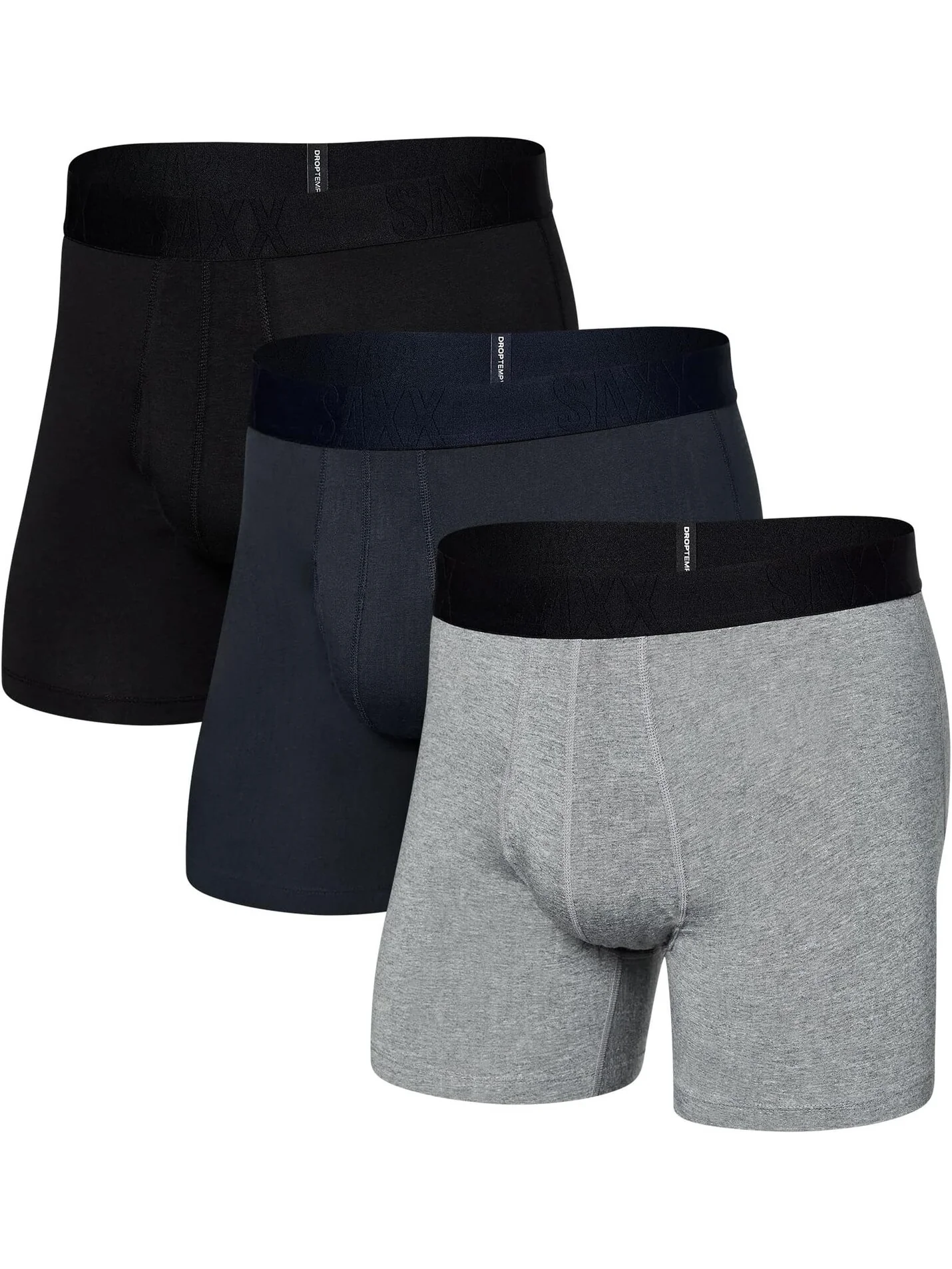Хлопковые трусы-боксеры Droptemp Cooling, 3 шт. SAXX UNDERWEAR — черный