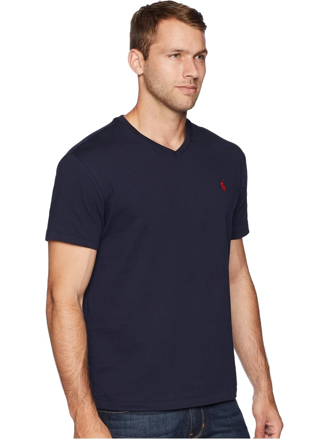 Классическая футболка с V-образным вырезом Polo Ralph Lauren — 4
