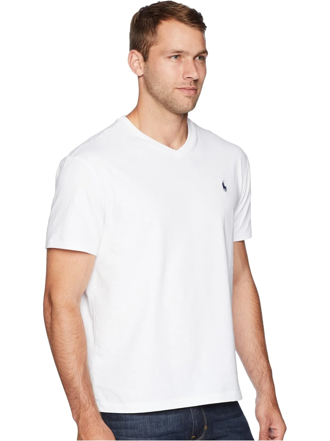 Классическая футболка Polo Ralph Lauren с V-образным вырезом — 4
