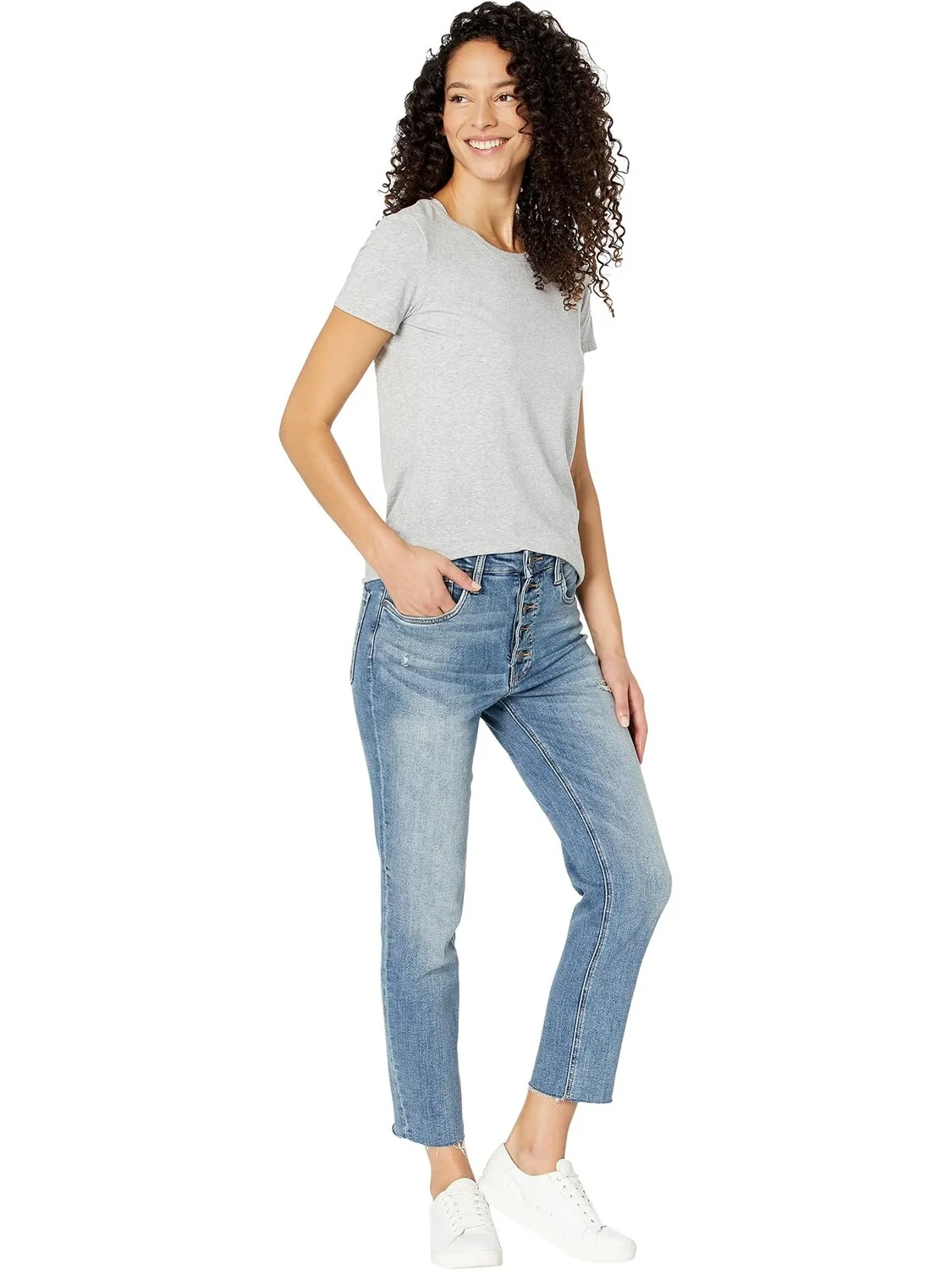 Джинсы Rachael High-Rise Fab Ab Mom Jeans KUT from the Kloth, цвет Imagined — 4