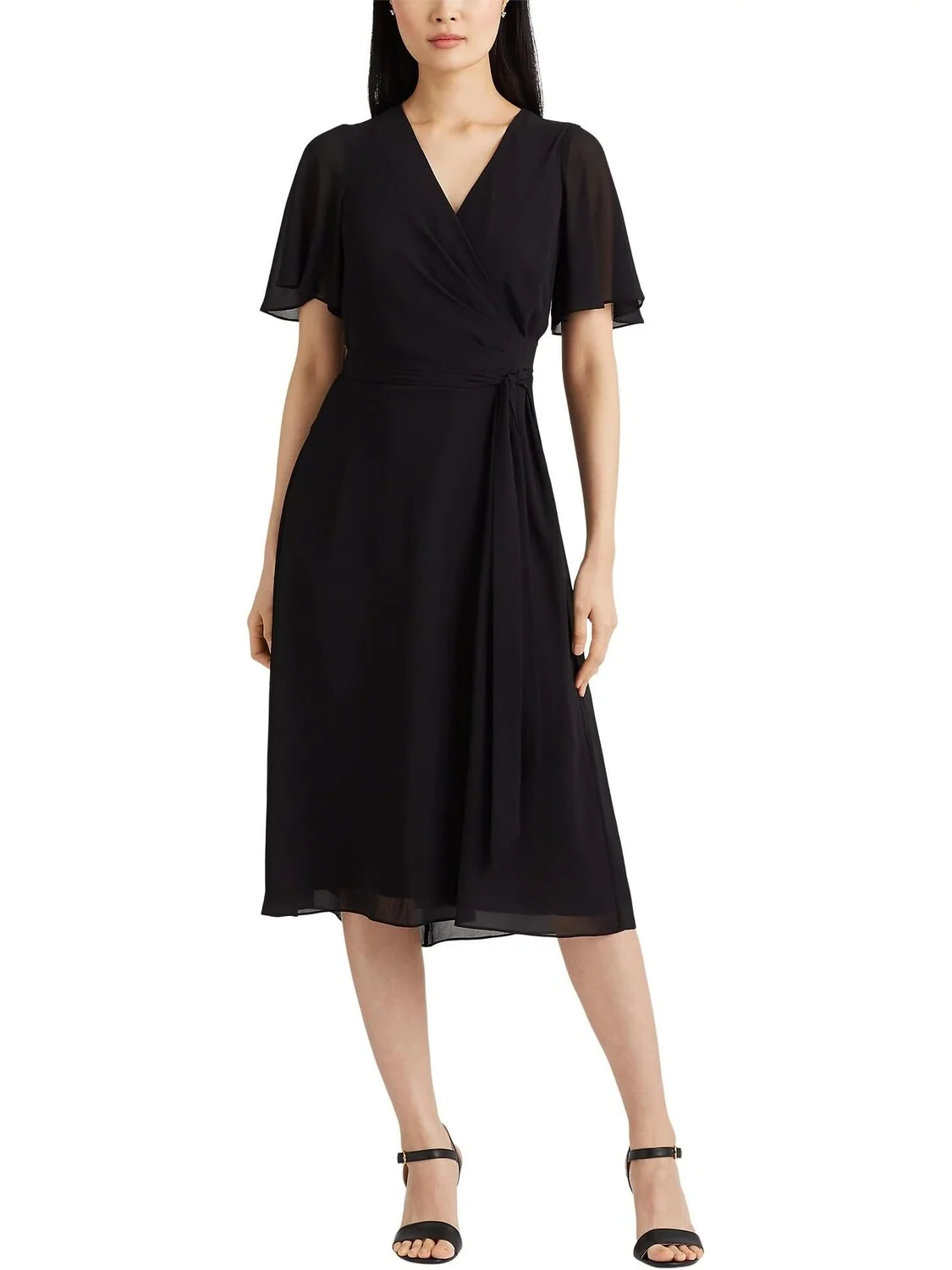 Платье из жоржета с поясом LAUREN Ralph Lauren — 1