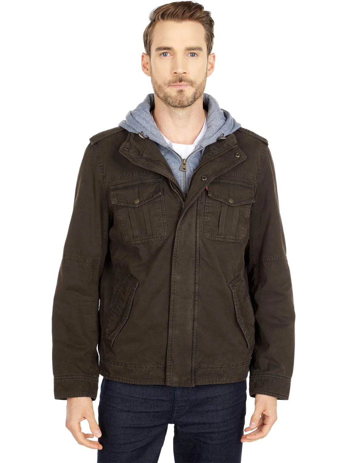 Толстовка Two-Pocket Hoodie with Zip Out Jersey Bib/Hood and Sherpa Lining Levi's — 1