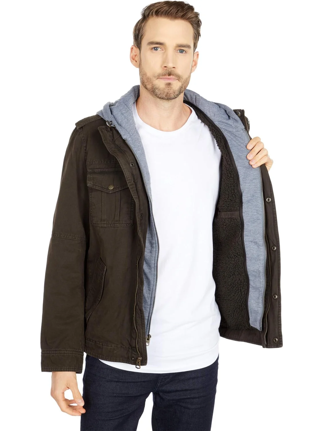 Толстовка Two-Pocket Hoodie with Zip Out Jersey Bib/Hood and Sherpa Lining Levi's — 5