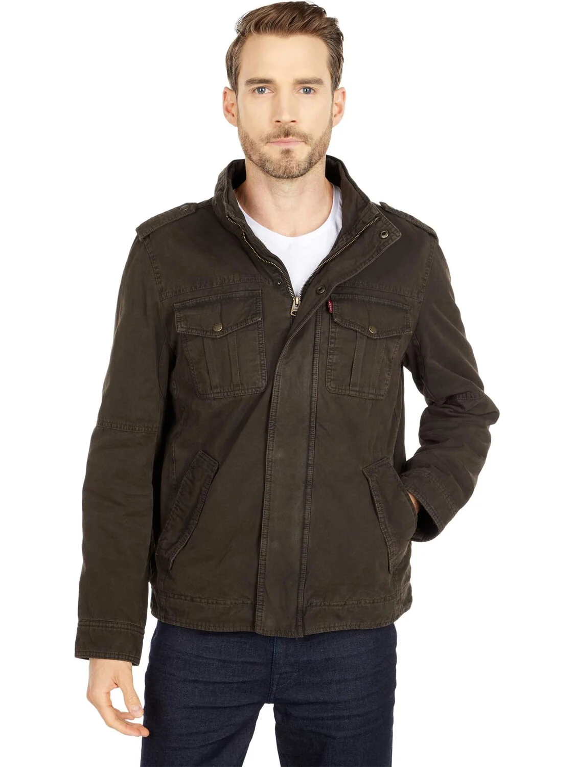 Толстовка Two-Pocket Hoodie with Zip Out Jersey Bib/Hood and Sherpa Lining Levi's — 6