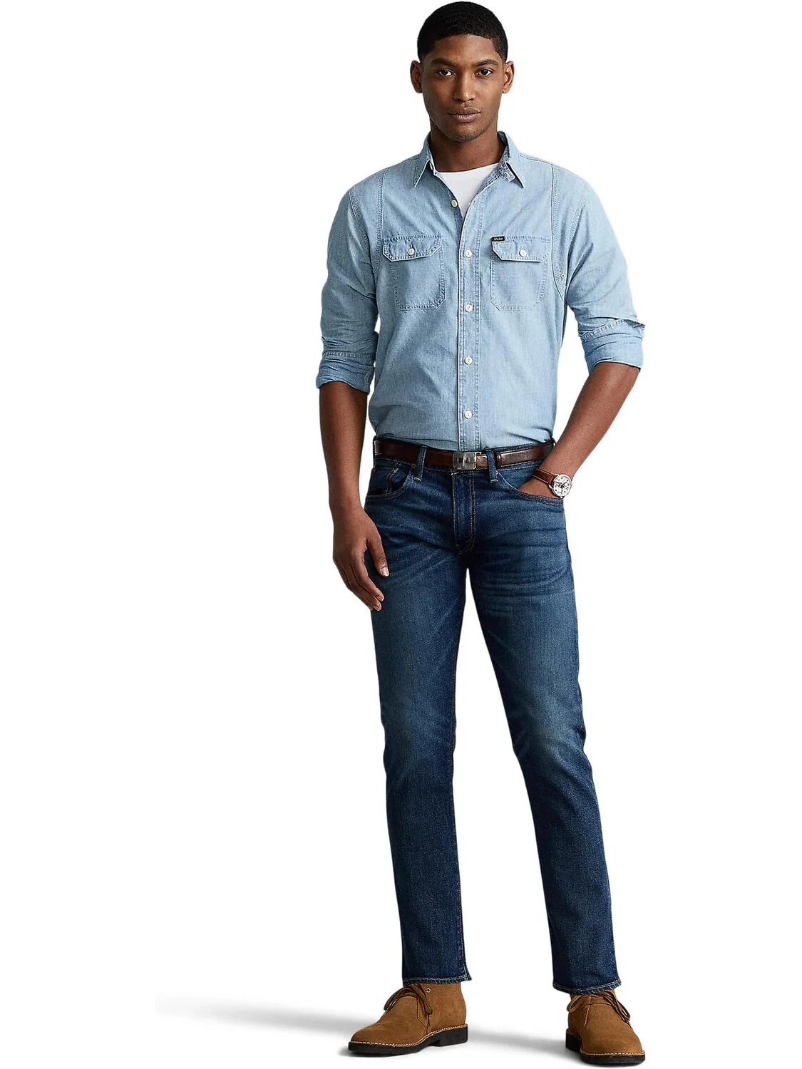 Джинсы Varick Slim Straight Jeans Polo Ralph Lauren, цвет Rockford Medium — 5