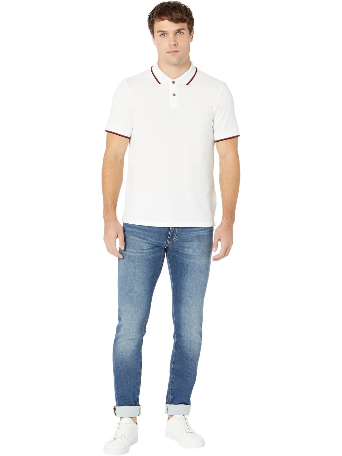 Рубашка-поло Slim Fit Pique Logo Polo Armani Exchange — 4