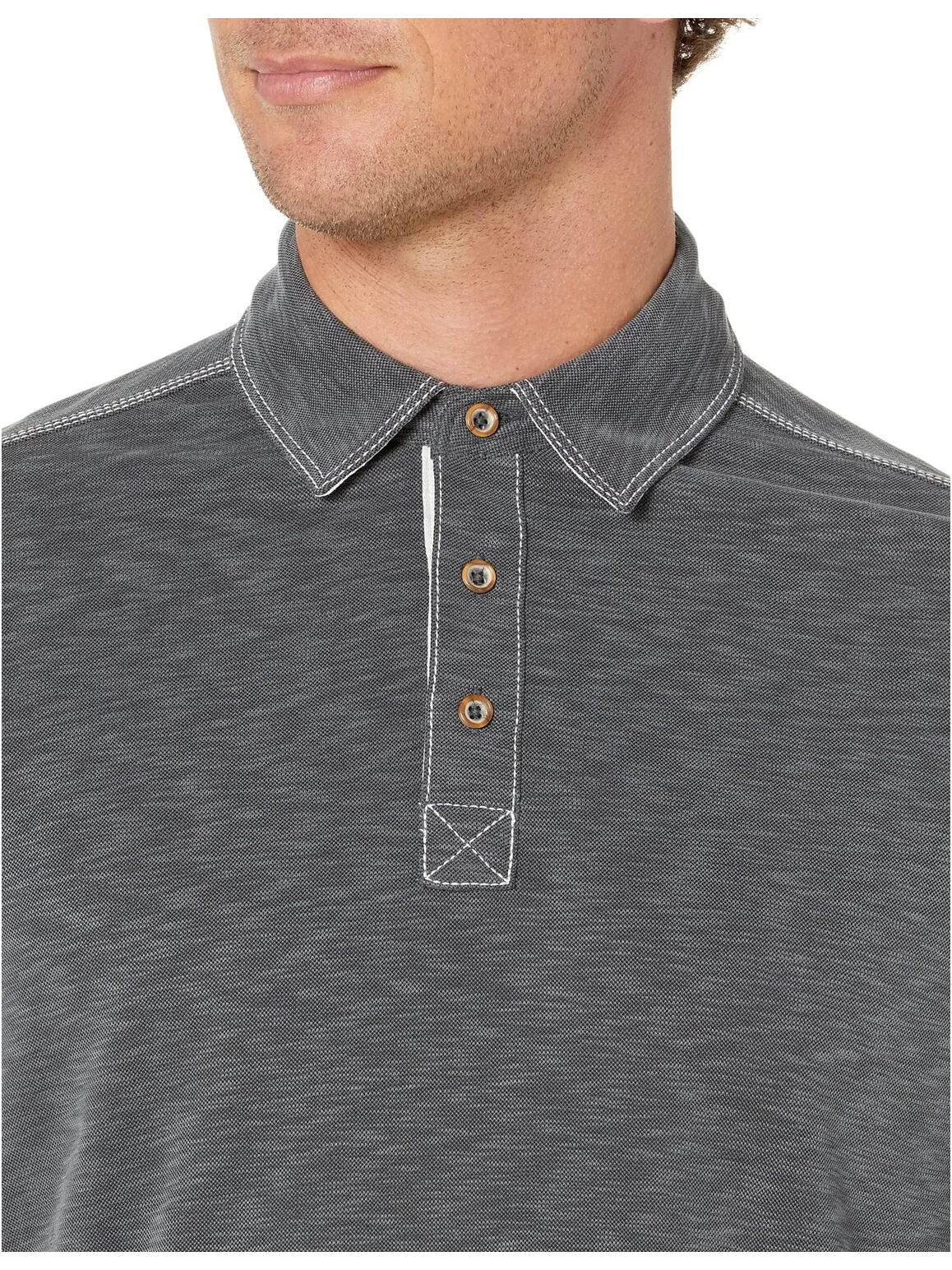 Рубашка-поло Vintage Slub Long Sleeve Polo Johnston & Murphy — 3