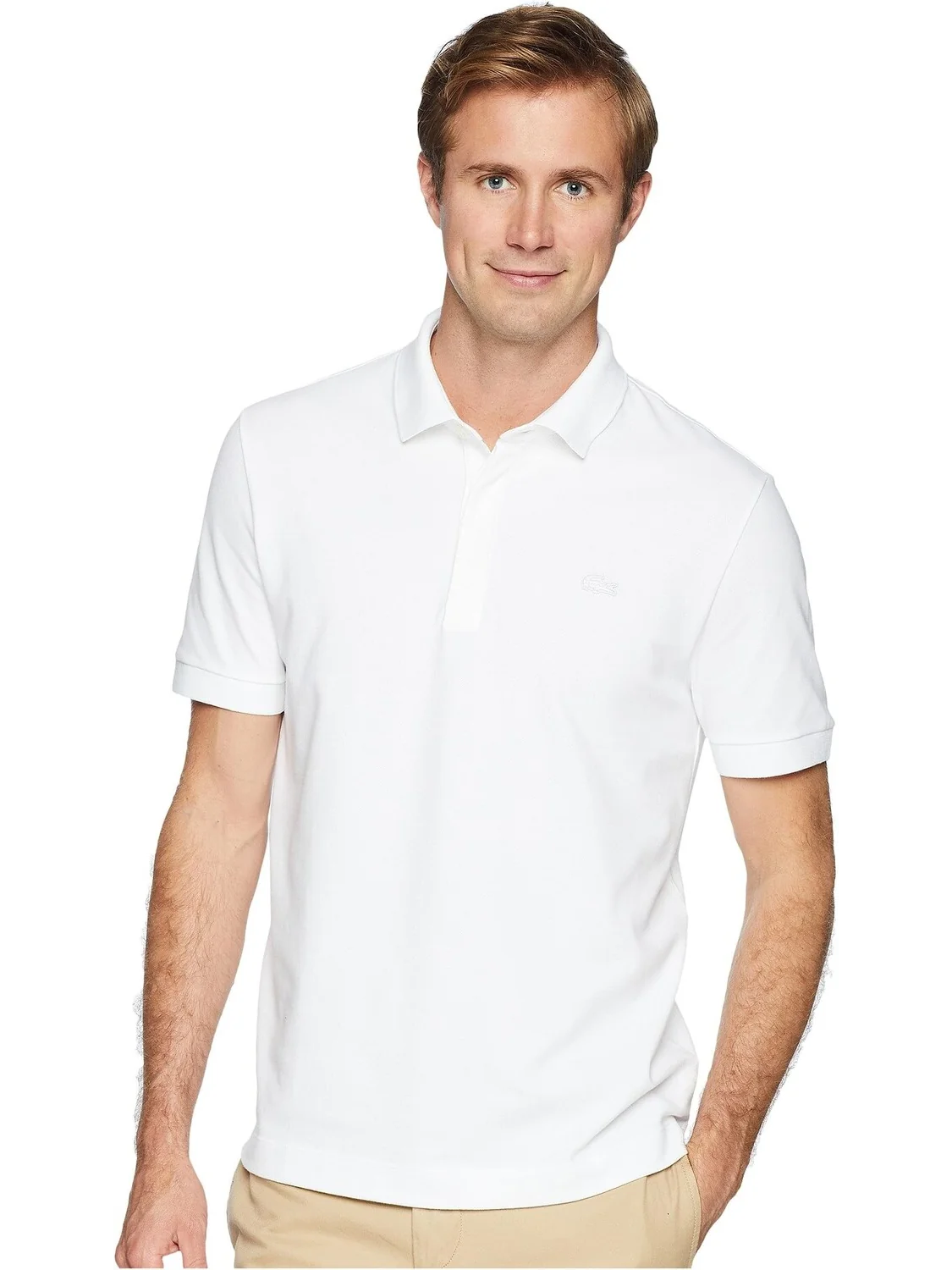 Рубашка-поло Short Sleeve Solid Stretch Pique Regular Lacoste — 1