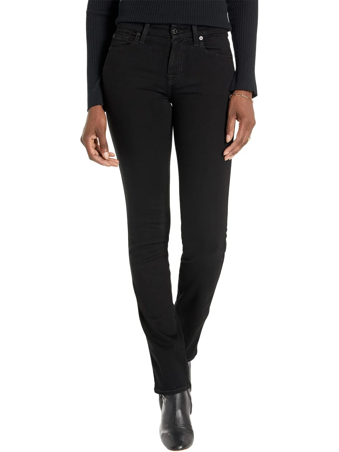Джинсы B(air) Kimmie Straight in Rinse Black 7 For All Mankind — черный
