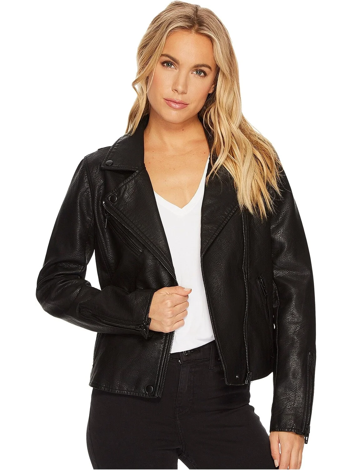 Куртка Faux Leather Moto Jacket Blank NYC — черный