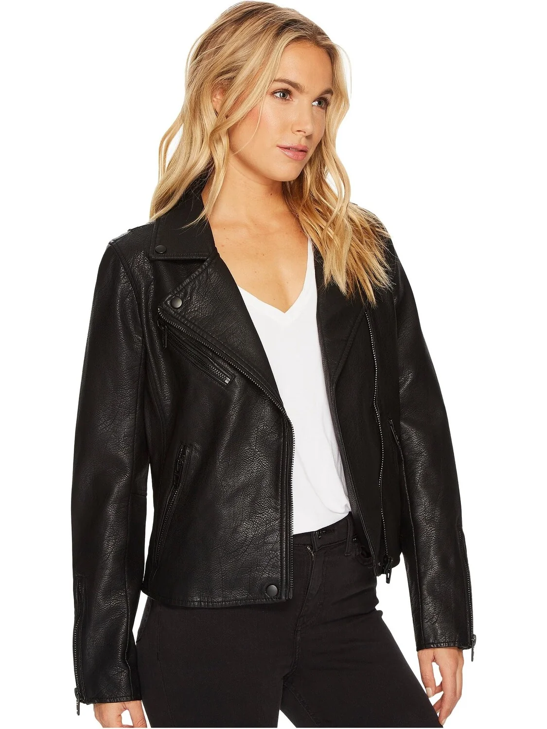 Куртка Faux Leather Moto Jacket Blank NYC — 4