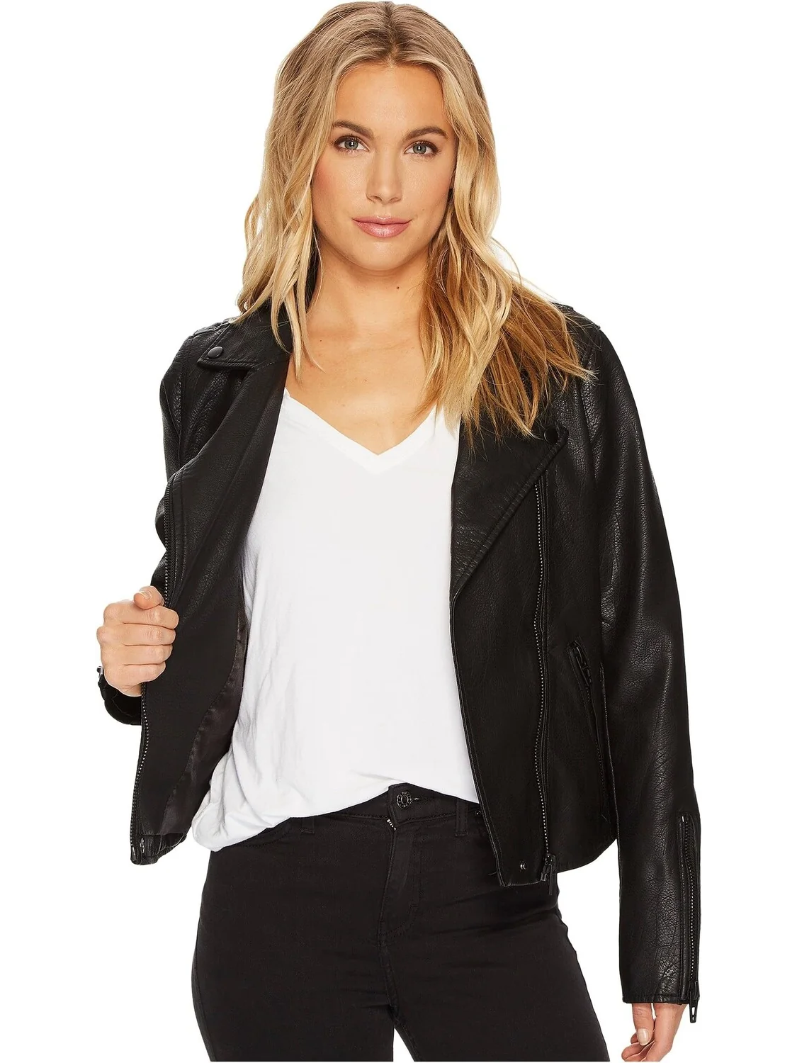 Куртка Faux Leather Moto Jacket Blank NYC — 6