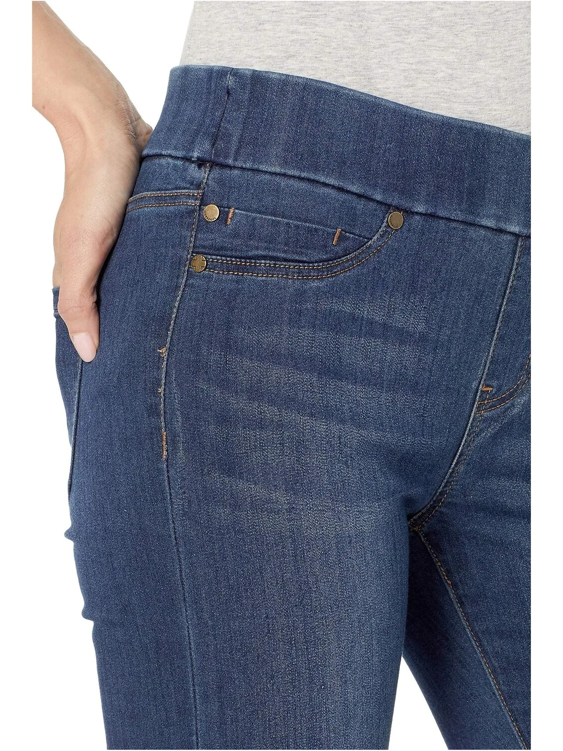 Джинсы Sienna Pull-On Leggings in Silky Soft Stretch Denim in San Andreas Dark Liverpool Los Angeles — 4
