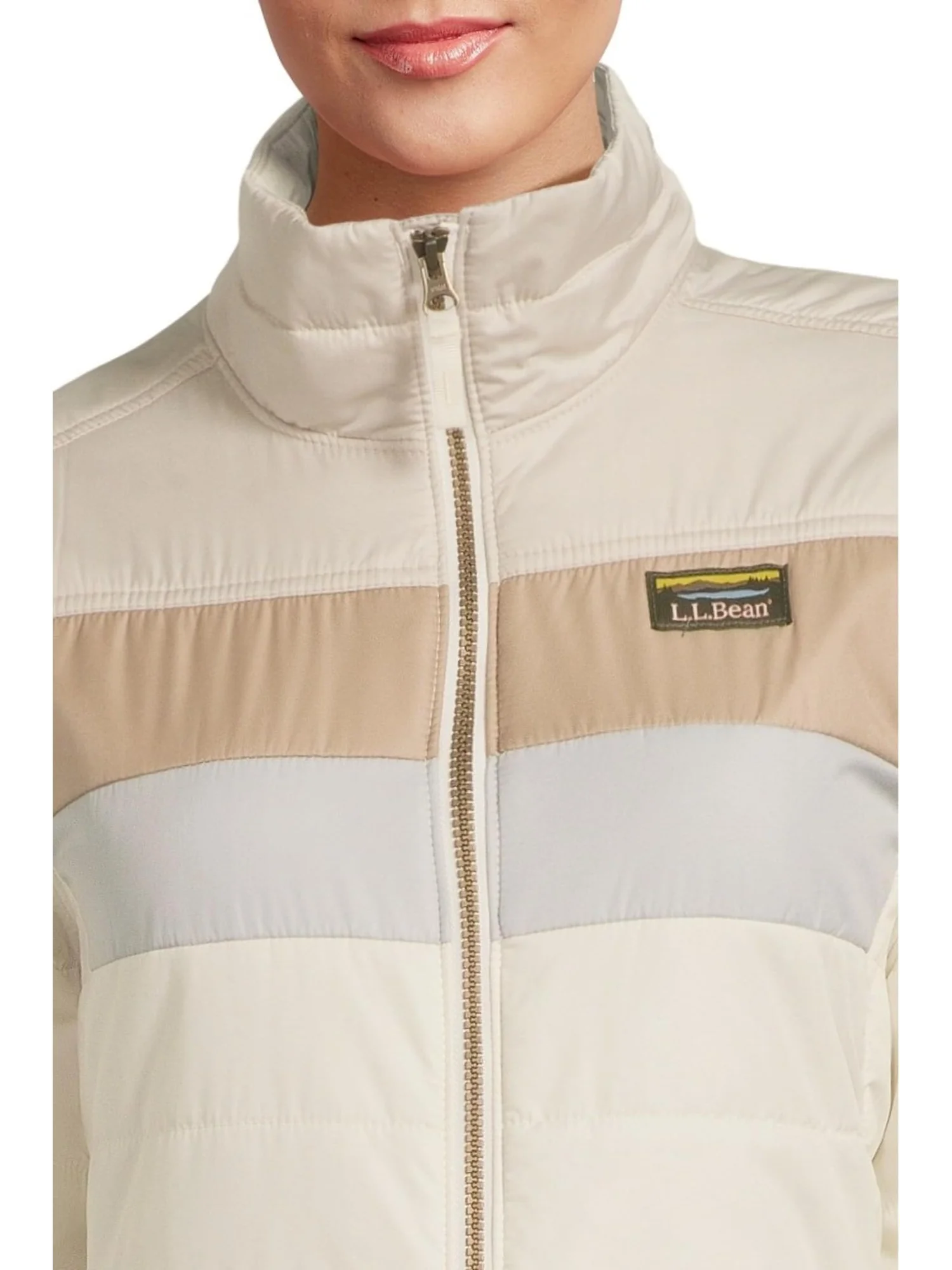 Женская куртка-пуховик Mountain Classic Color Block L.L.Bean — изображение 4 из 5, выбеленный