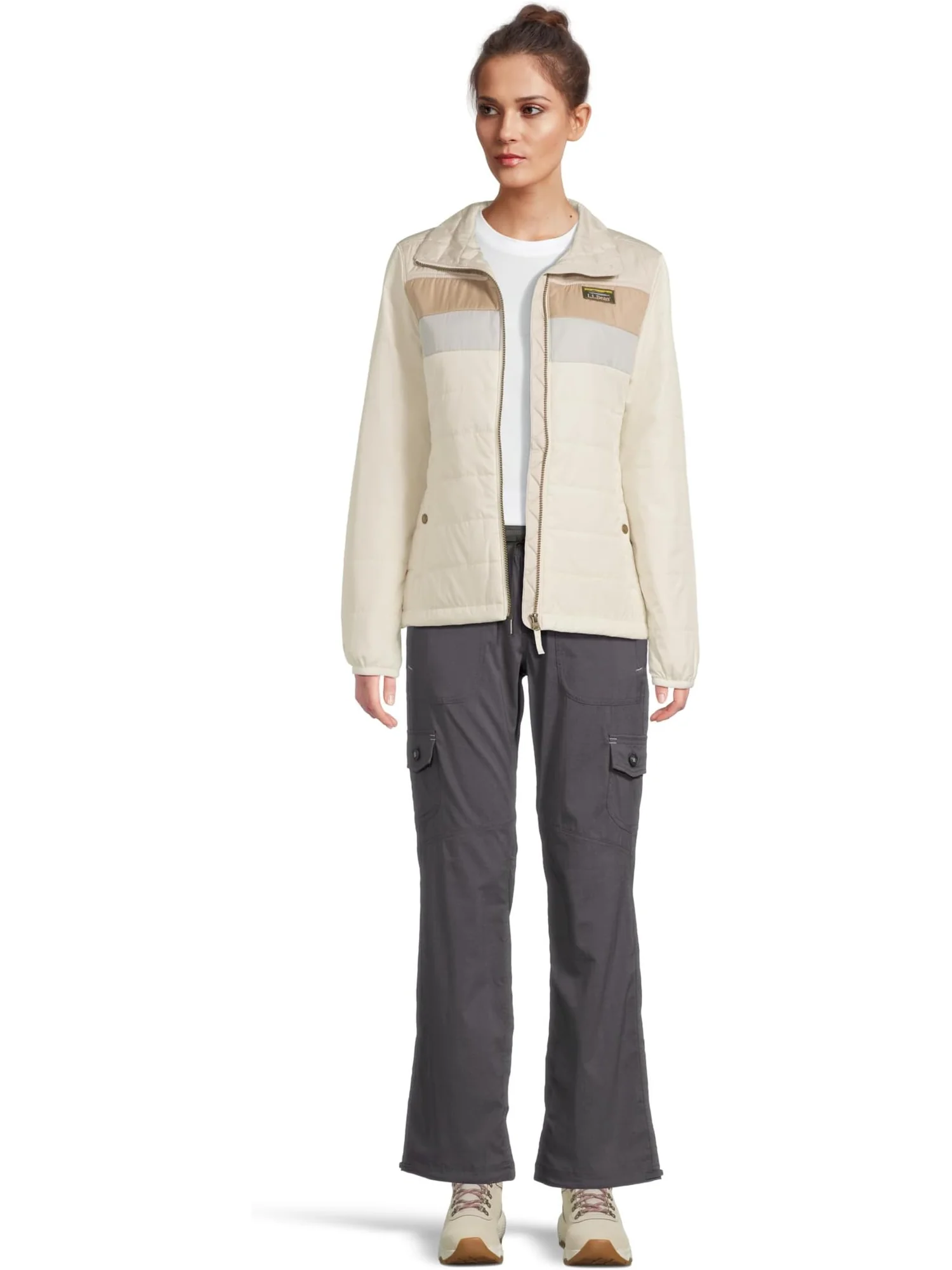 Женская куртка-пуховик Mountain Classic Color Block L.L.Bean — изображение 5 из 5, выбеленный