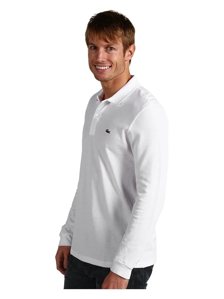 Поло Lacoste Long Sleeve Classic Pique Shirt — изображение 2 из 4, белый