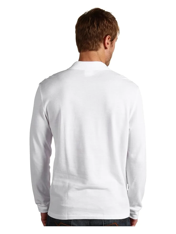 Поло Lacoste Long Sleeve Classic Pique Shirt — изображение 3 из 4, белый