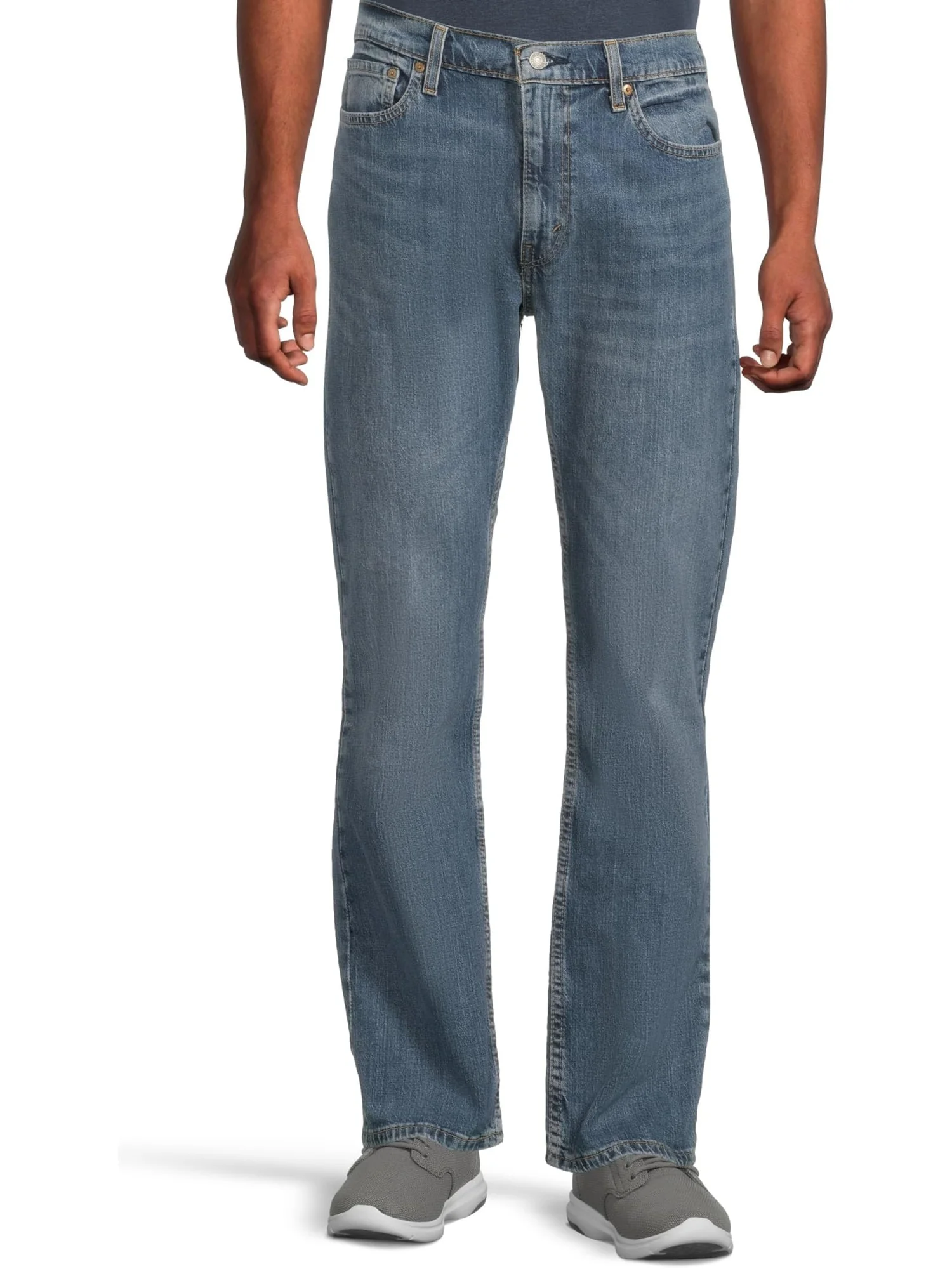 Джинсы Levi's Mens 527 Slim Bootcut, классический синий деним средней тональности