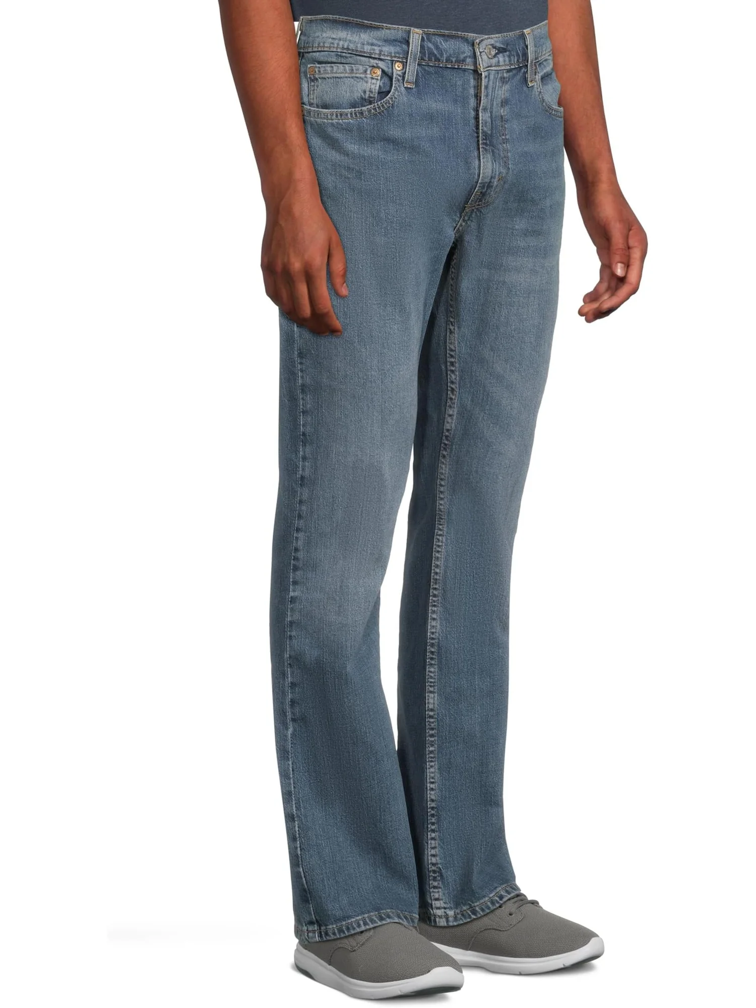 Джинсы Levi's Mens 527 Slim Bootcut, классический синий деним средней тональности — изображение 2 из 5