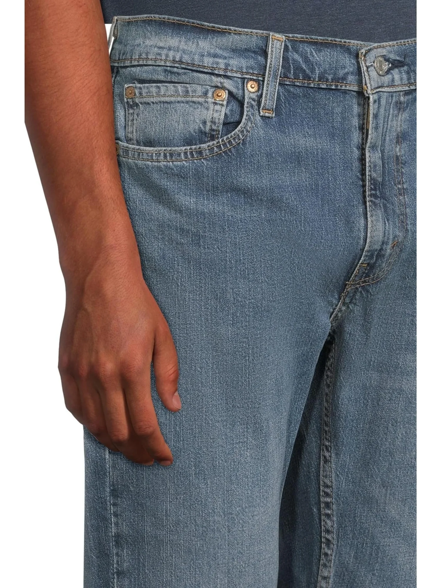 Джинсы Levi's Mens 527 Slim Bootcut, классический синий деним средней тональности — изображение 4 из 5