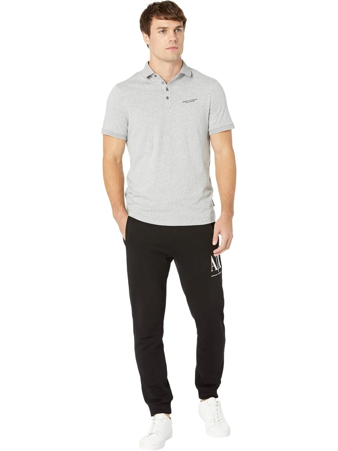 Рубашка-поло Slim Fit Milano/New York Logo Polo Armani Exchange — 4