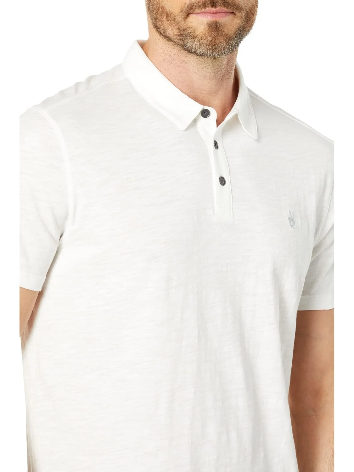 Рубашка-поло Victor Short Sleeve Slub Cotton Polo w/ Peace Sign Embroidery K5787Y2 John Varvatos — 3