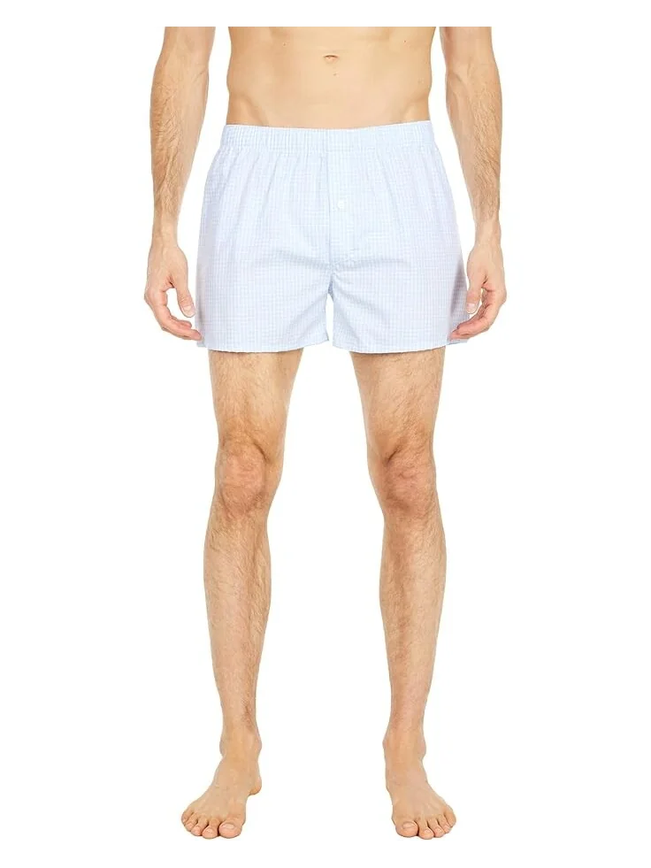 Боксеры Hanro Fancy Woven, цвет Small Vichy Check — голубой