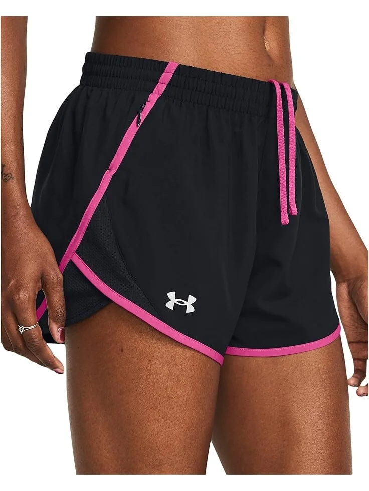 Шорты Under Armour Fly By — изображение 3 из 4, черный/розовый