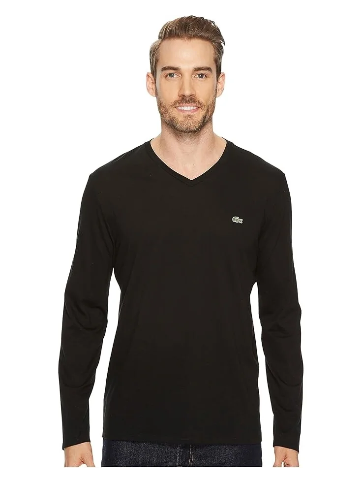 Футболка Lacoste Long Sleeve Pima Jersey V-Neck — 1