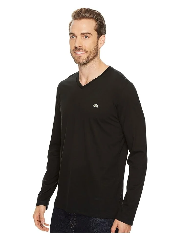 Футболка Lacoste Long Sleeve Pima Jersey V-Neck — 2