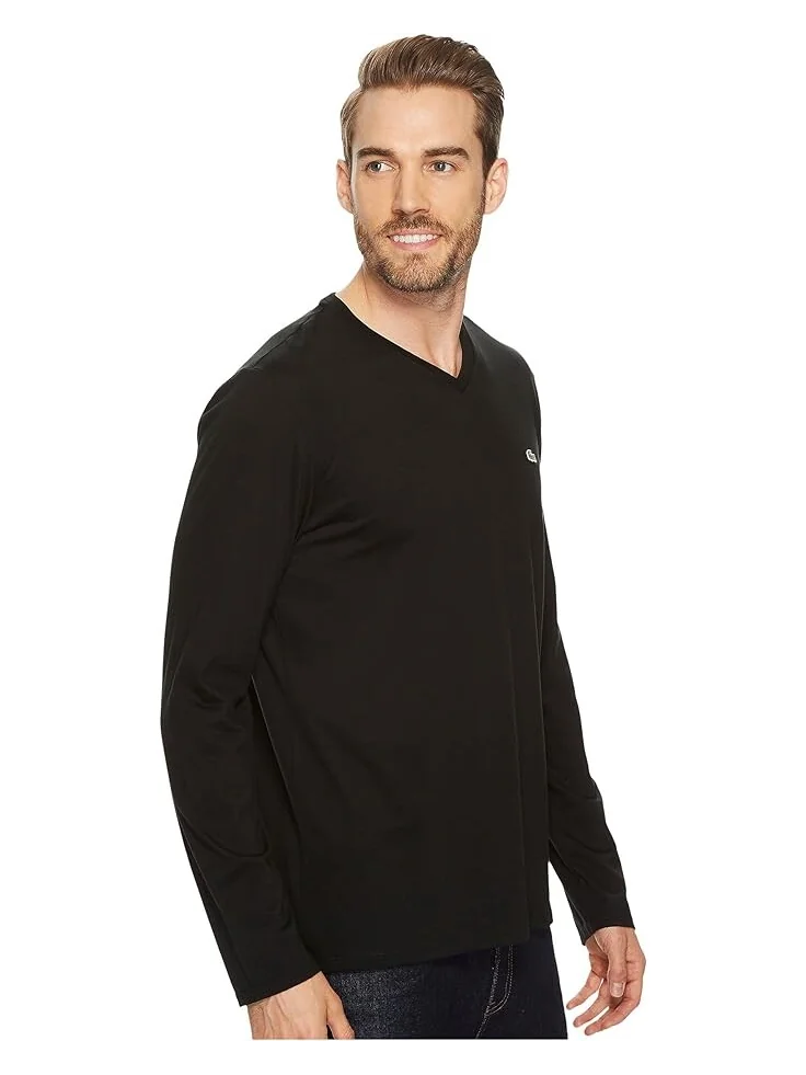 Футболка Lacoste Long Sleeve Pima Jersey V-Neck — 4