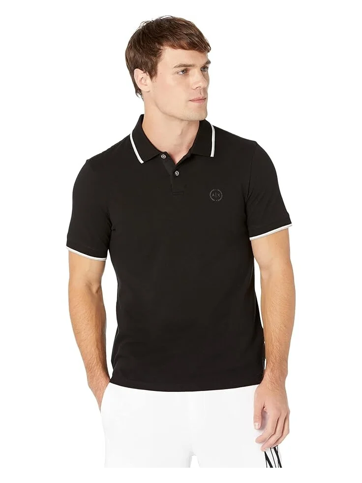 Поло Armani Exchange Slim Fit Pique Logo — черный