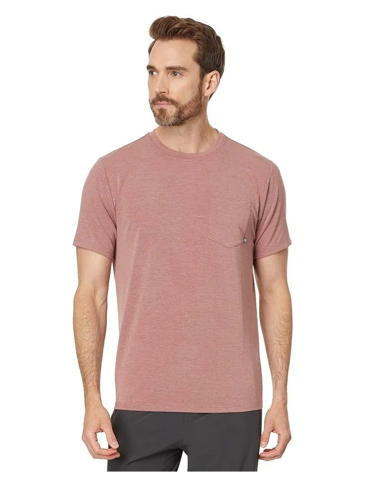 Футболка Free Fly Bamboo Flex Pocket Tee, цвет Heather Brick — оранжевый