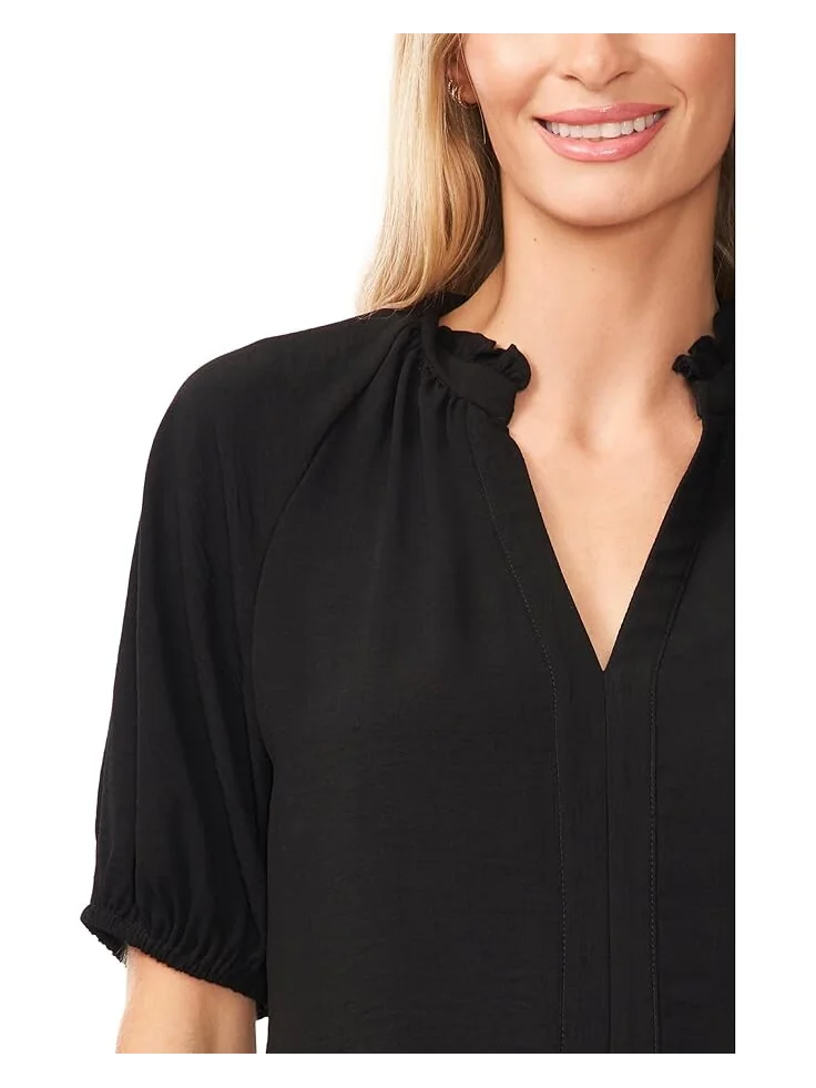 Блузка CeCe Ruffle Neck Raglan Split Seam Blouse — 3