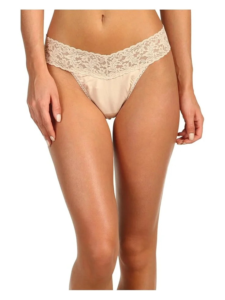 Стринги Hanky Panky Organic Cotton Original Rise Thong w/ Lace — 1