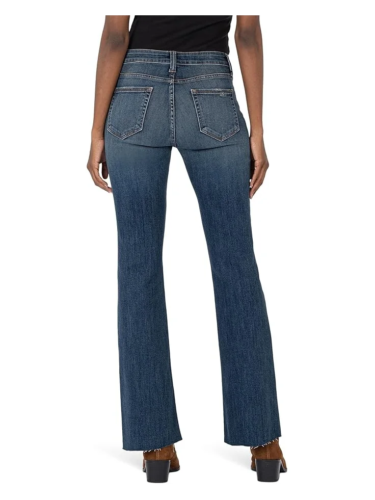 Джинсы KUT from the Kloth Stella High-Rise Fab Ab Flare W/Raw Hem, цвет Decent — 2