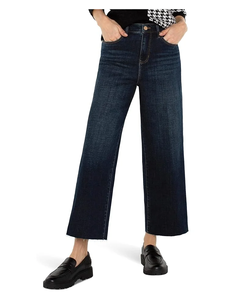 Джинсы Liverpool Los Angeles Stride Crop Wide Cut Hem Hi-Rise Crosshatch Denim in Eastmoor, цвет Eastmoor — 1