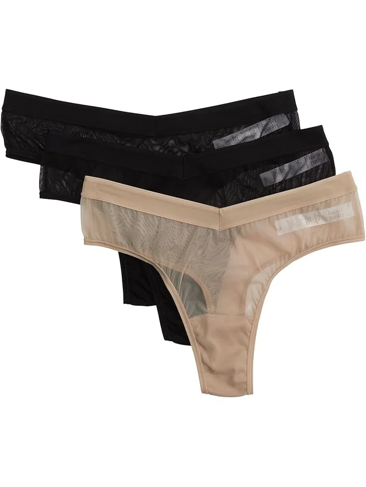 Стринги Hanky Panky Mesh High Cut Thong 3-Pack — 1