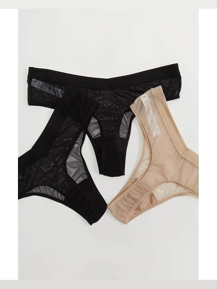 Стринги Hanky Panky Mesh High Cut Thong 3-Pack — 2