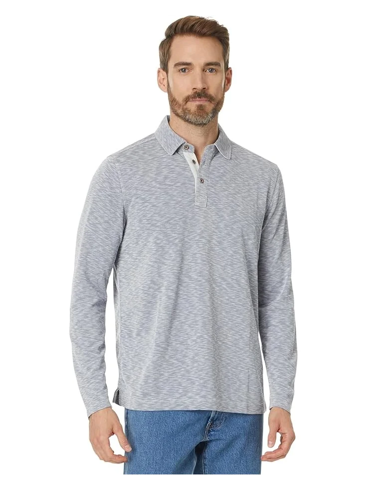 Поло Johnston & Murphy Vintage Slub Long-Sleeve Polo — 1