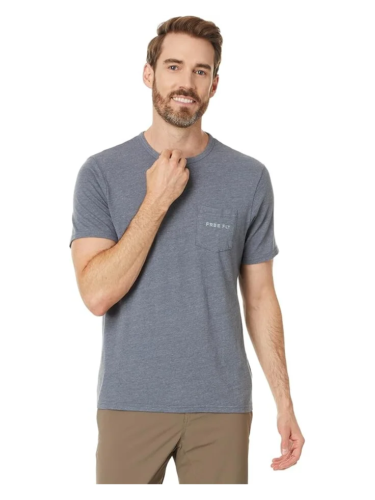 Футболка Free Fly Comfort On Pocket Tee, цвет Heather Storm Cloud — 1