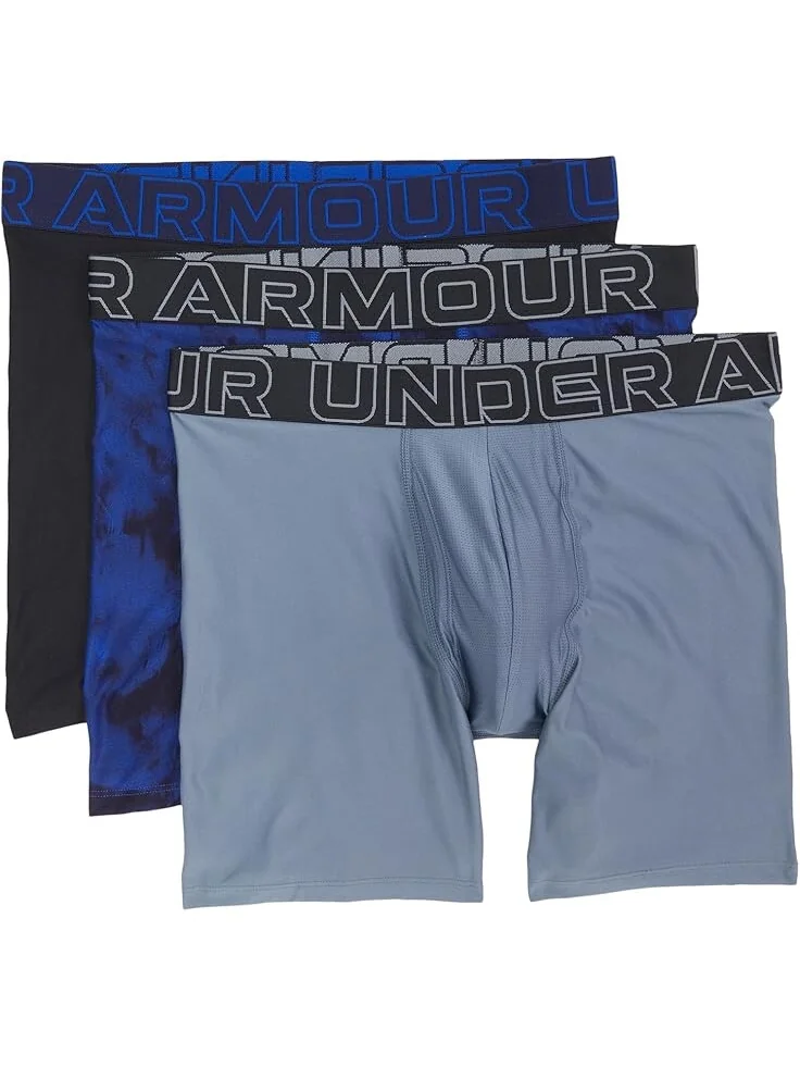 Боксеры Under Armour 3-Pack Performance Tech Print 6” Boxer Briefs — 1