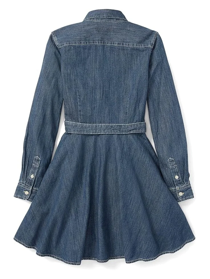 Платье Polo Ralph Lauren Kids Belted Cotton Denim Shirtdress — 2