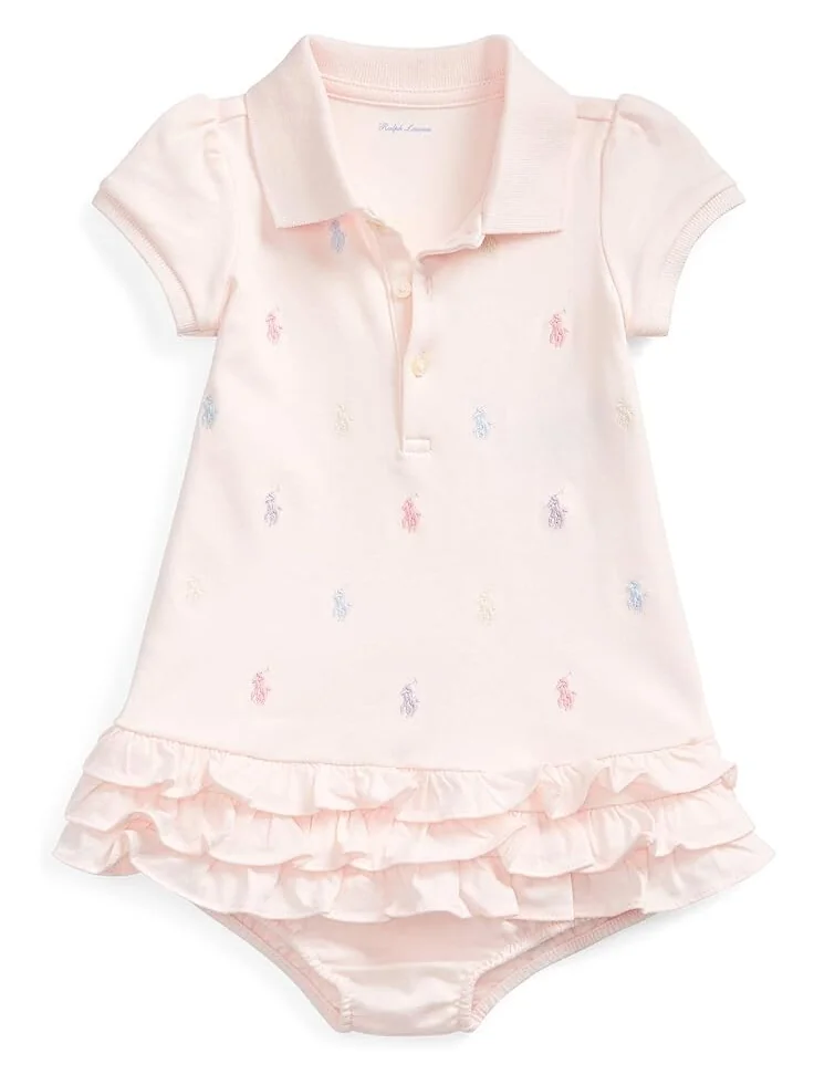 Платье Polo Ralph Lauren Kids Baby Girl's Ruffled Polo Dress & Bloomers Set — 1