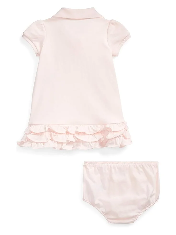 Платье Polo Ralph Lauren Kids Baby Girl's Ruffled Polo Dress & Bloomers Set — 2