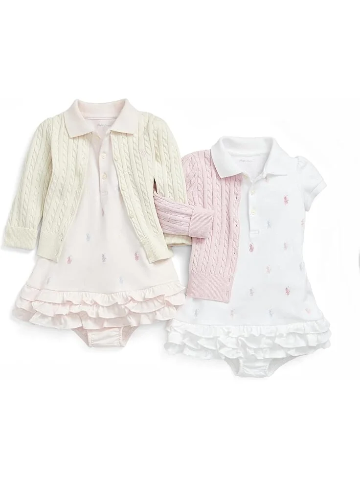 Платье Polo Ralph Lauren Kids Baby Girl's Ruffled Polo Dress & Bloomers Set — 3