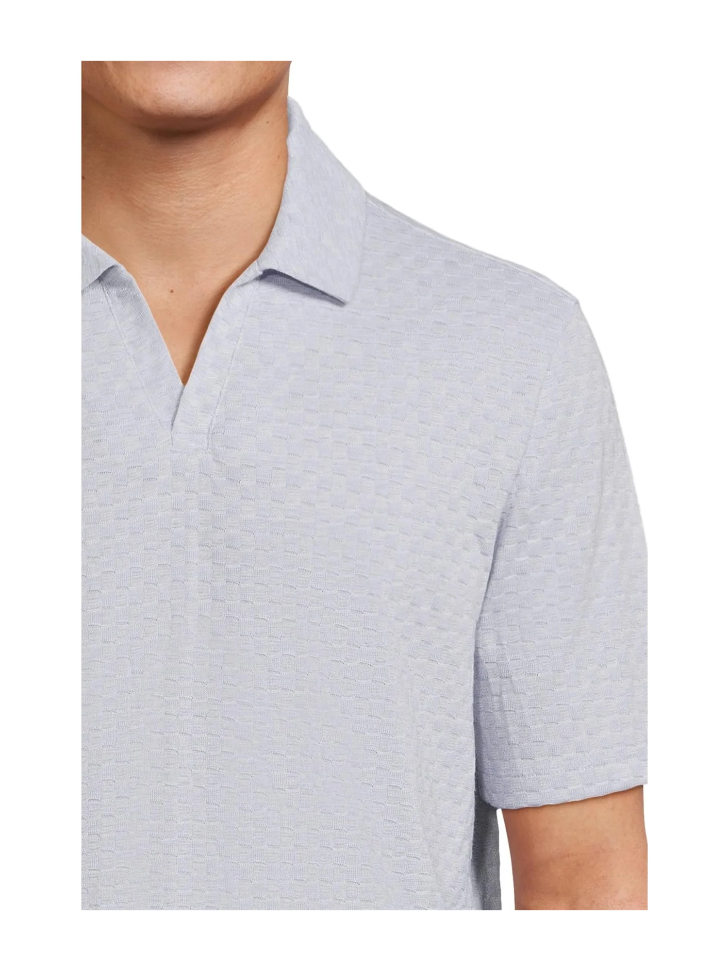 Поло Johnston & Murphy Basket Weave V-Neck Polo — 4