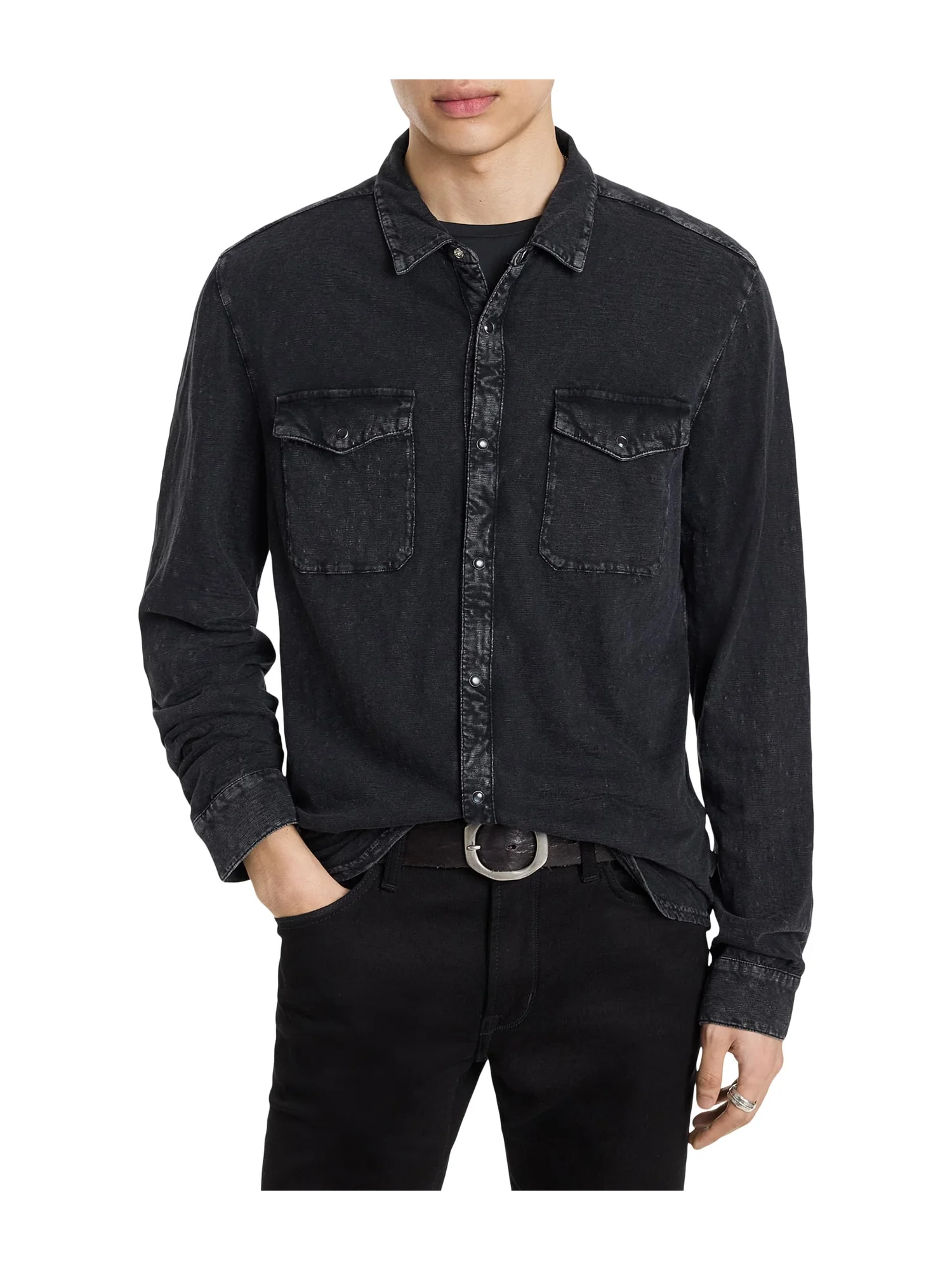 Рубашка John Varvatos ARVON WESTERN SHIRT — черный