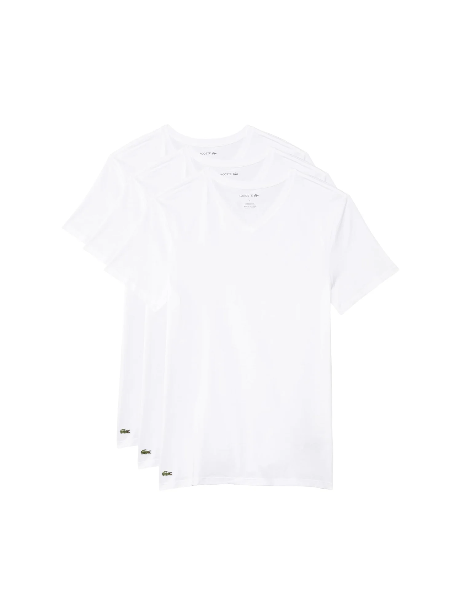Футболка Lacoste 100% Cotton Slim Fit V-neck T-shirt 3-pack — 1