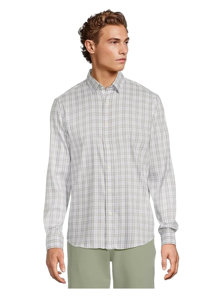 Рубашка Faherty The Movement Shirt, цвет York Cliffs Plaid — серый